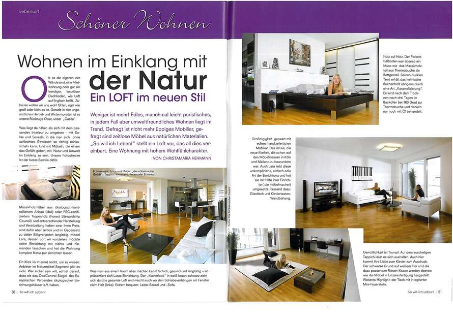 Laras Loft im Lifestylemagazin 