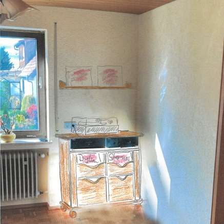 Schallplattenschrank aus Massivholz 