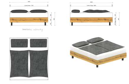 CAD-Zeichnung vom Massivholzbett