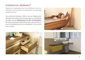 Holzbadewanne im Mssivholzbadezimmer 