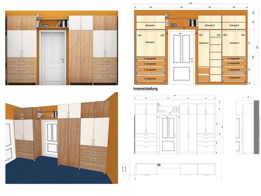 Schlafzimmer aus Kirschbaum massiv 