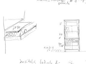 Entwurf Barschrank Massivholz